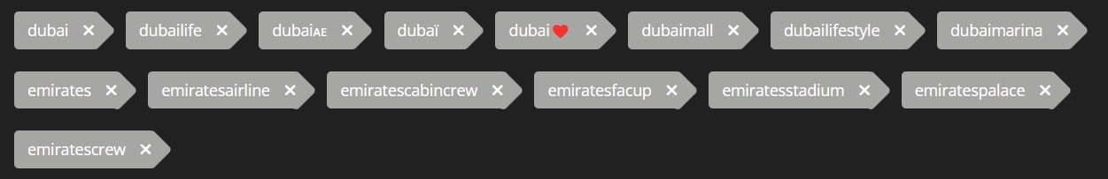 هشتگ اینستاگرام امارات